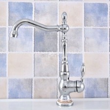 Polished Chrome Single Handle Kitchen Sink Swivel Faucet Hot  Cold Mixer Tap