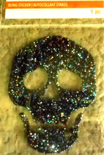 Skull Black Iridescent Gems Rhinestones Halloween Bling Recollections Stickers