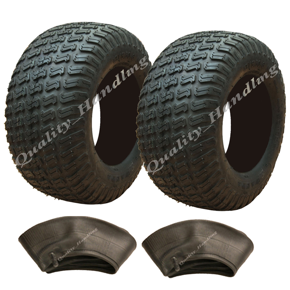 2 - 13x6.50-6 grass tyres with tubes, lawnmower buggy 13 x 6.50-6 tire