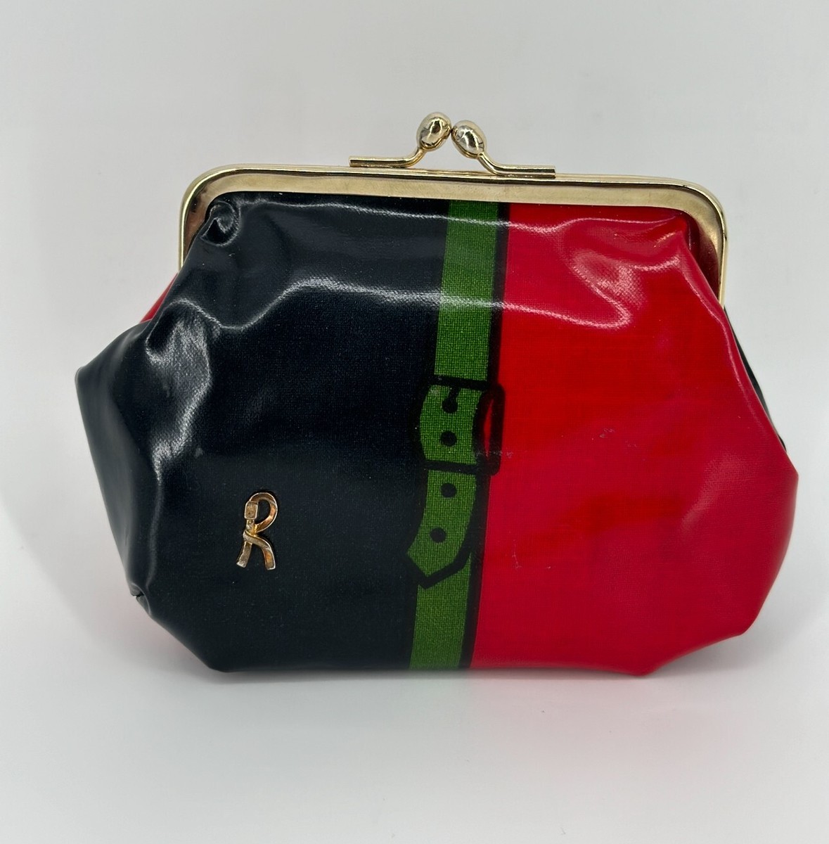 Roberta di Camerino ロクラッチバッグ ポーチ レッド I91320 Vintage Roberta Di Camerino Pouch Kiss Lock Case Coated