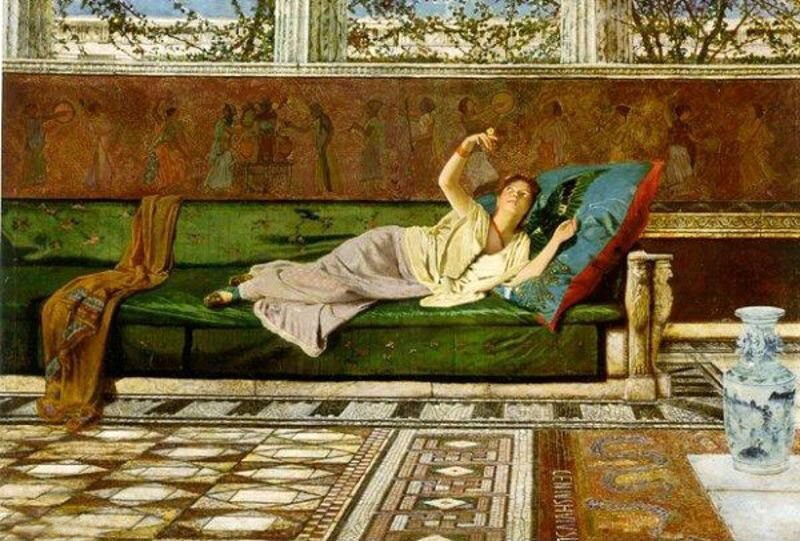 Pintura al óleo de arte de ensueño John Atkinson Grimshaw la mariposa con jovencita
