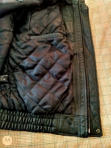 Winlit New York, Black Leather Motorcyle Jacket Coat, Mens Size large - Picture 7 of 12