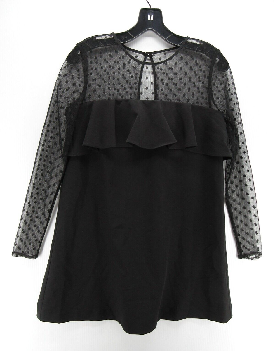 Milly Dress Women 0 Black Silk Mini A-Line Lace Sheer Cut Out Ruffled USA NEW | eBay Milly Dress Women 0 Black Silk Mini A-Line Lace Sheer Cut Out Ruffled USA NEW | eBay