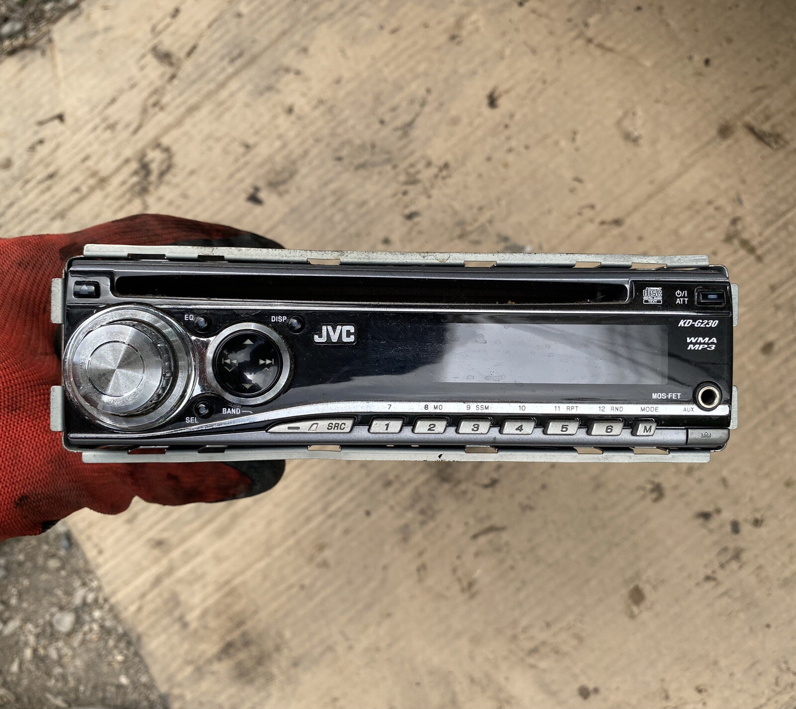 JVD Car CD Radio In Dash Mount & Frontplate  KD-G230 Tested 