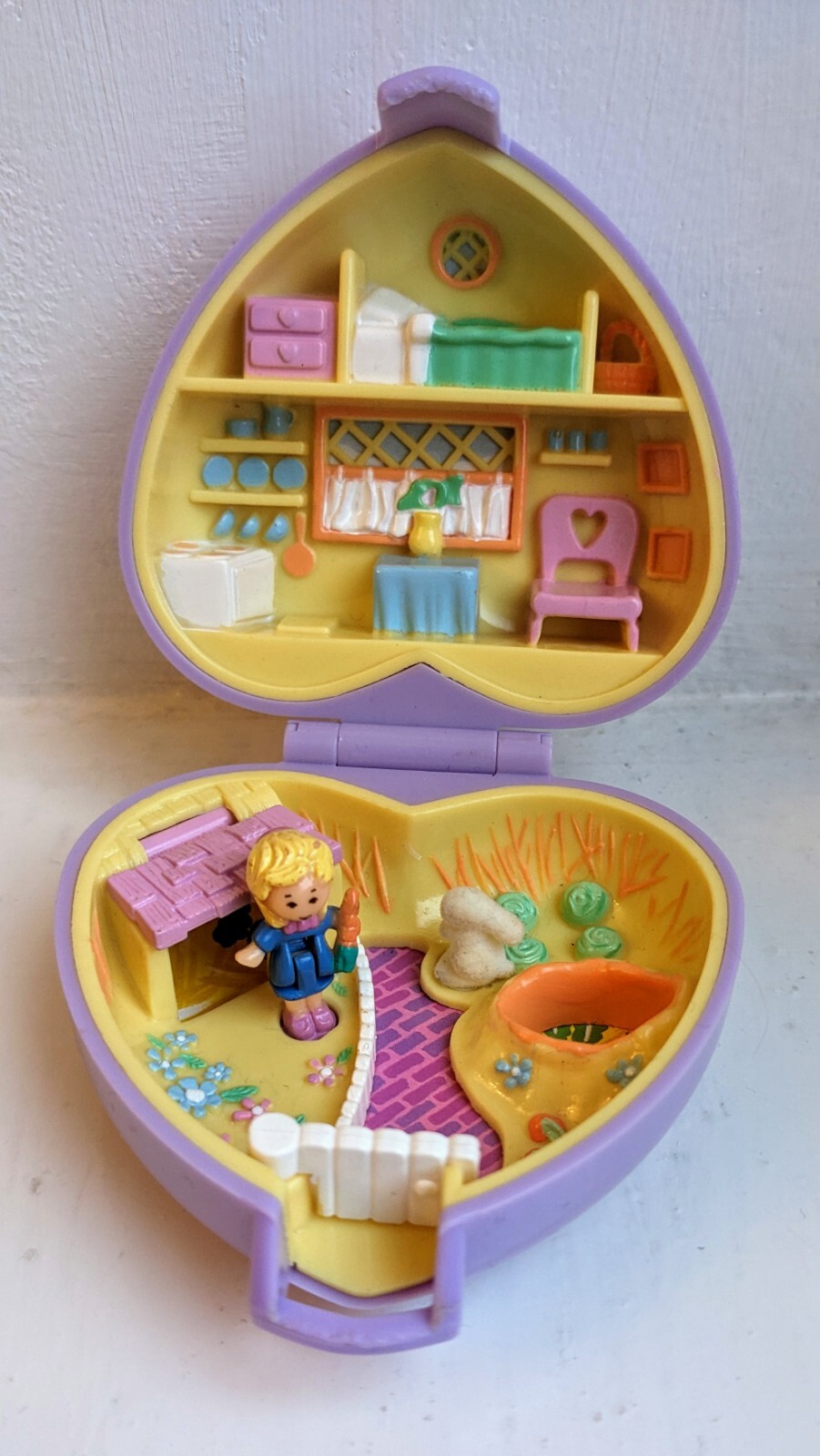 POLLY POCKET PRETTY BUNNIES Purple Heart Case 1993 99 Complete eBay