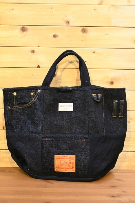 Samurai Jeans tote bag SJRTB01 Remake Tote Bag INDIGO 36×52