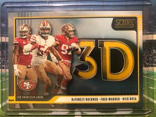 2019/20 Score 🏈 San Francisco Commons Nick Mullens Red # 305/3D Gold #3D-NFD
