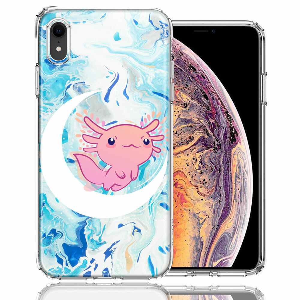 For Apple iPhone XR Axolotl Moon Mable Double Layer Phone Case Cover