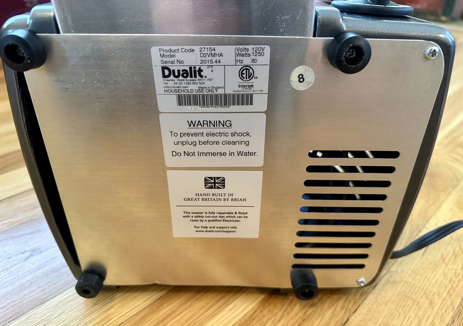 DUALIT 2 Slice NewGen Classic Toaster Made in England D2VMHA Gray & Chrome eBay