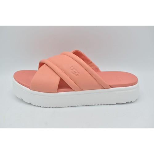Ugg Women Size 8 Zayne Crossband Starfish Pink Leather Platform Sandals Slides - Picture 5 of 11