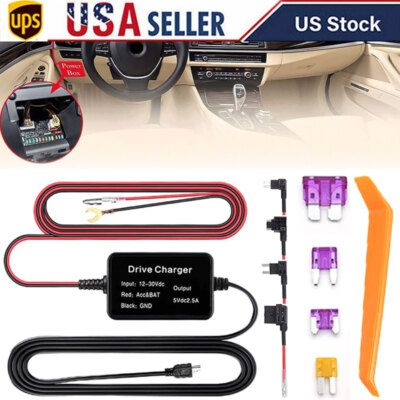 Universal Type_C Dash Cam Hardwire Kit Hard Wire Cable Fuse 12V Car DVR Video US