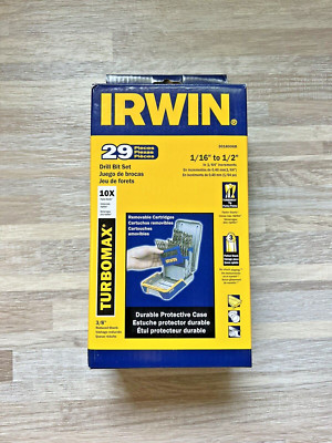 NEW Irwin/Hanson Tools 3018006B 29pc Turbomax Metal Index Drill Bit Set