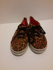Vans Leopard Print Lace Up Fashion Sneaker Shoes Size 3.5Y