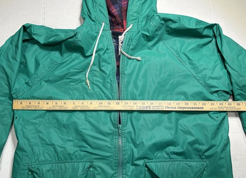 Vintage Misty Harbor Flannel Lined Rain Jacket Size Large Teal Green - Picture 10 of 14