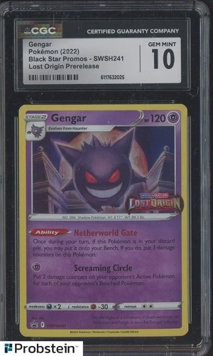 2020 Pokemon BSP Lost Origin Pre-Release #241 Gengar CGC 10 GEM MINT