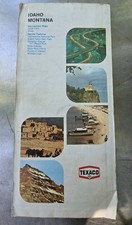 Vintage 1977 Texaco Road Map Idaho Montana Gas Station Advertising Sign Ephemera