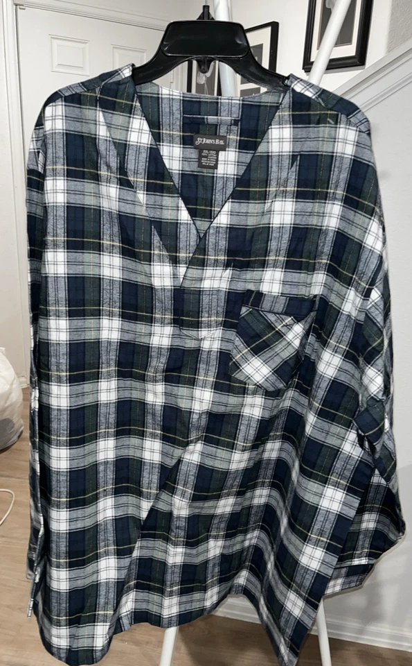Ropa de dormir para hombre St John Bay, conjunto de pantalones pijamas de algodón a cuadros verdes talla XXL/XXG Foto 2 de 4