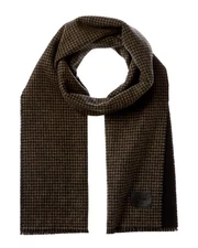 Vince Double Face Houndstooth Wool & Cashmere-Blend Scarf Men's Brown Os