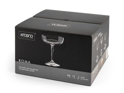 Set Of 4 Champagne Glasses Roma In Transparent Sound Glass 23 Cl