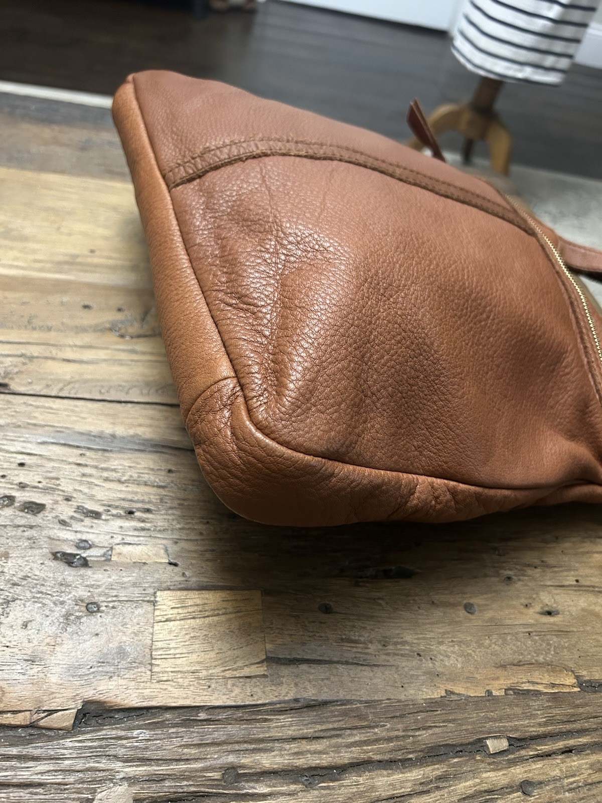 Fossil Erin Large Brown Leather Handbag Foldover Tote Crossbody Messenger Boho image 8