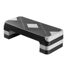 Uimoso Adjustable Fitness Step Platform with 4 Risers for Cardio Workouts, Gray