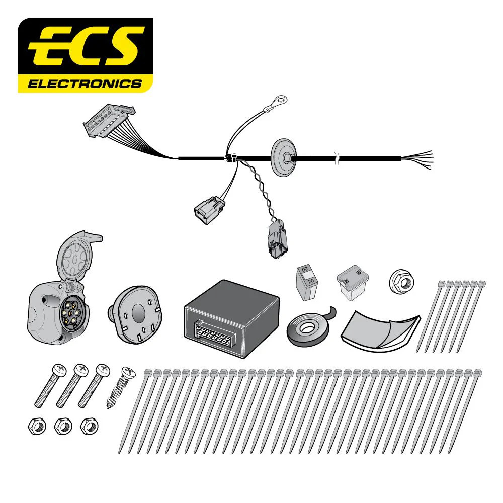 Towbar Wiring Kit 7 Pin FORD Transit Custom Van June 2016 - June 2024 FR083B1U