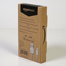AmazonBasics Lightning to USB-A Cable - Apple MFi Certified - 6Ft. 1.8m- WHITE
