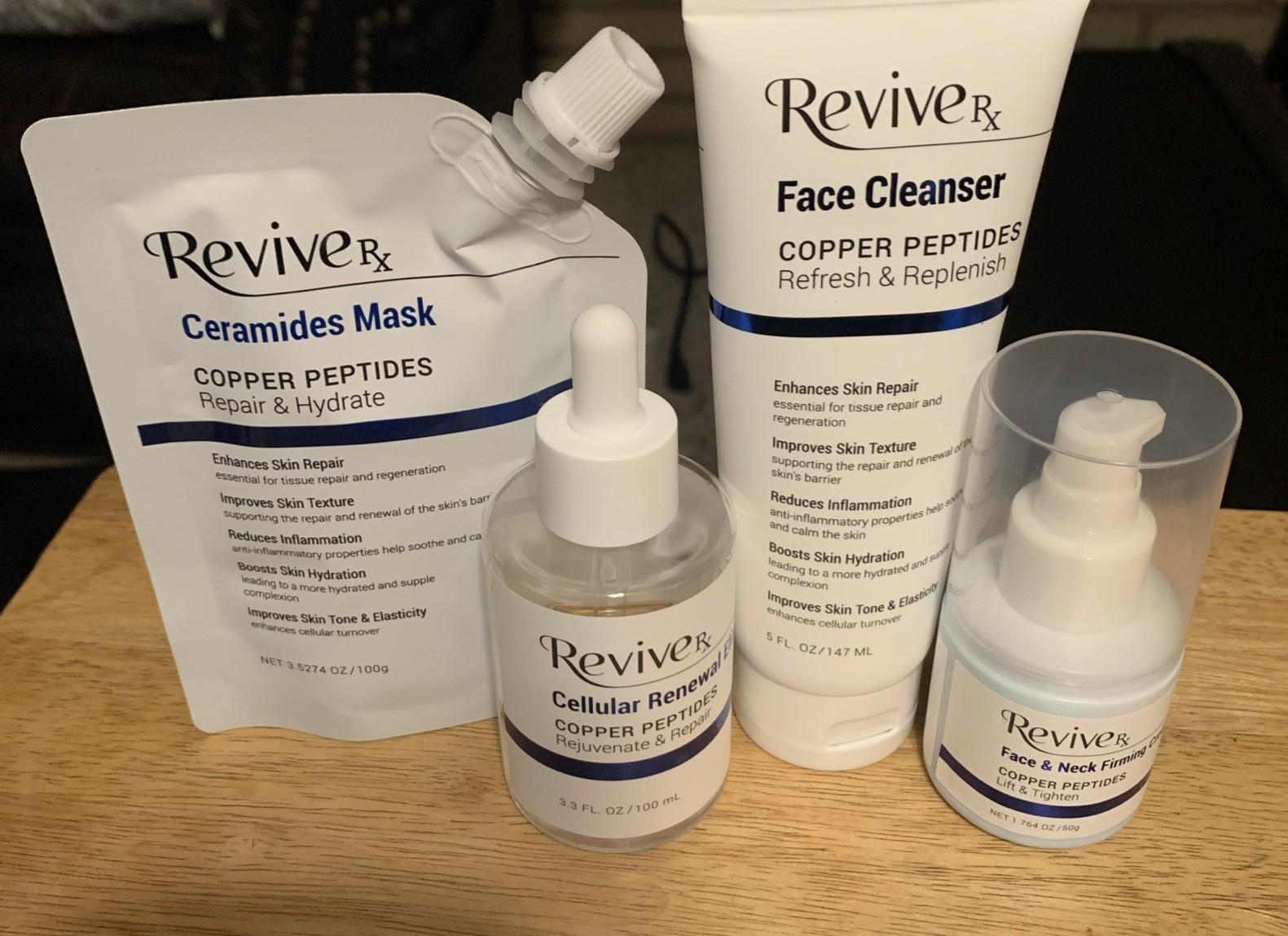 Revive Rx Skin Care Copper Peptides Set Cleanser Serum Mask Firming Cream