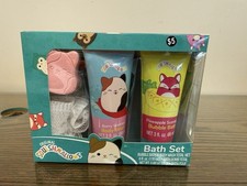 Squishmallow Bath Set 1 Bubble Bath 1 Body Wash 1 Bath Bomb 1 Bath Pouf NEW