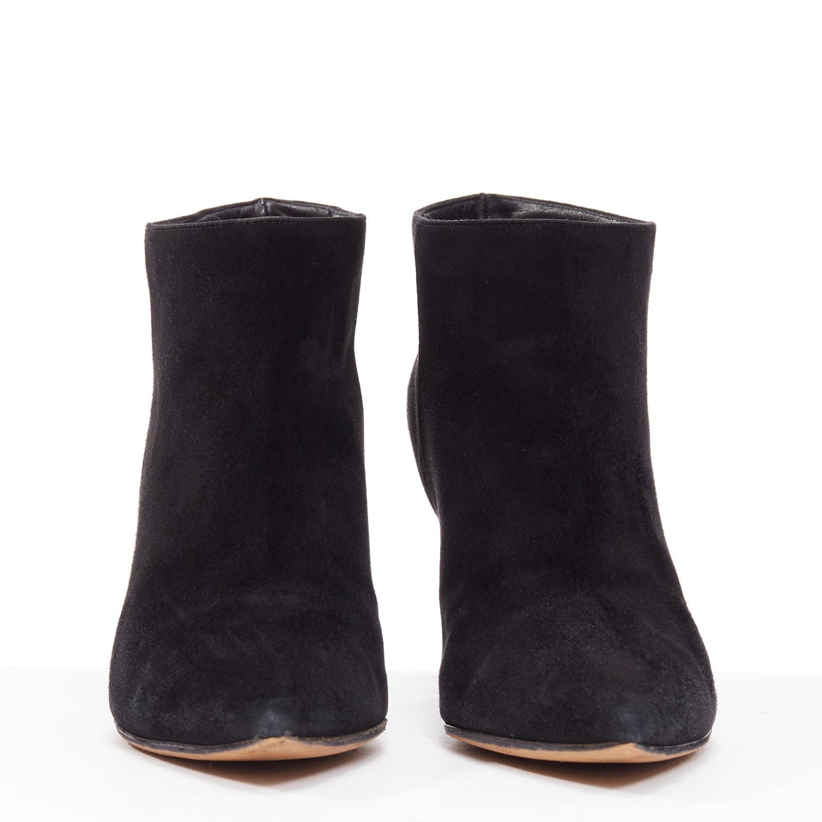 GIANVITO ROSSI Stilo black suede leather pointy toes ankle booties EU37.5 image 3