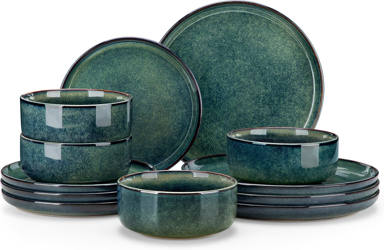 Service vaisselle 4 personnes en porcelaine STARRY pour repas de famille
