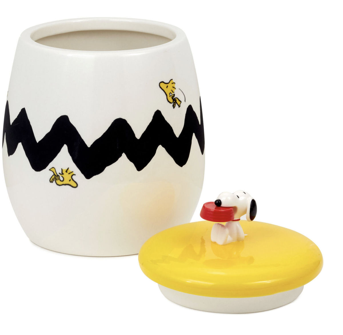 Hallmark Peanuts Snoopy and Woodstock Cookie Jar With Sound New