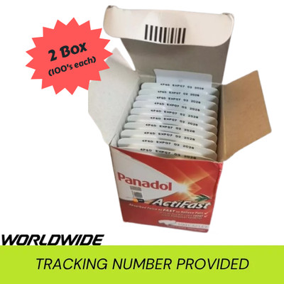 2x 100's PANADOL Actifast Paracetamol Fast Pain Relief 500mg EXP 2028 FREE SHIP