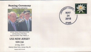 USS New Jersey SSN 796 Naming ceremony cover, Jersey City NJ 2015
