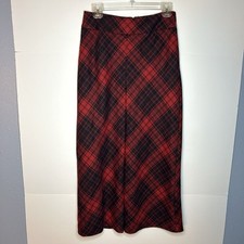 VTG Talbots Petites Tartan Plaid Zip Up Maxi Skirt Sz. 2p Preppy College Campus