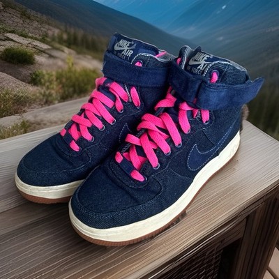 Nike Air Force 1 Hi SE Denim Binary Blue Women s Boots Sneakers Shoes Sz. US 6