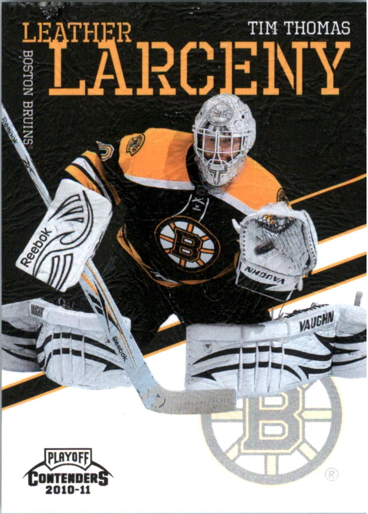 2010-11 Playoff Contenders Leather Larceny #18 Tim Thomas - HKY