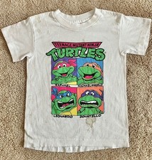 1990 TMNT Kids Vintage Mirage Faded Distressed Promo Shirt Youth M Cartoon 90s