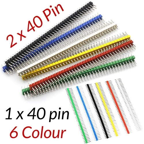 2,54mm 1 x 40pin Stiftleiste Buchsenleiste 2 x 40 Pin Steckerleiste 6 Farbe