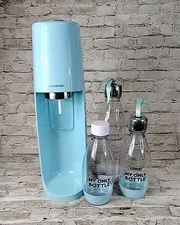 Sodastream Fizzi SPT-001 Sparkling Water Soda Maker Machine - Blue W/ Bottles
