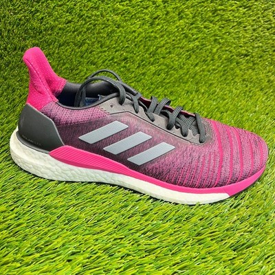 Adidas Solar Glide Boost Womens Size 9 Pink Gray Athletic Running Shoes Sneakers