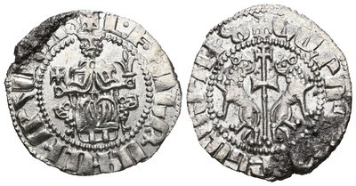 One Medieval Armenian Silver Tram - Sis Cilician Armenia 1198-1219 AD - Levon I