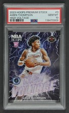 2023-24 Hoops Premium Stock ~ AMEN THOMPSON RC ~ HIGH VOLTAGE (SP) ~ GEM PSA 10