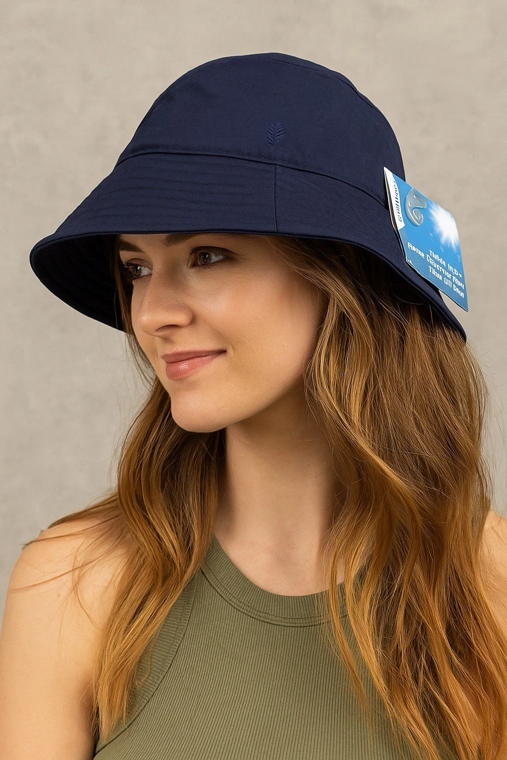 Coolibar Y-Katia Cotton Bucket Womens Navy Blue Hat S/M UPF 50+
Opens in a new window or tab