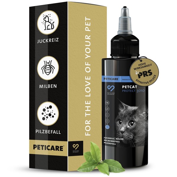 Peticare Anti-Parasiten Mittel FüR Katzen | Gegen Milben FlöHe Pilze | 100 Ml-image