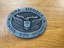 NRA Member Vote Gun Rights Belt Buckle