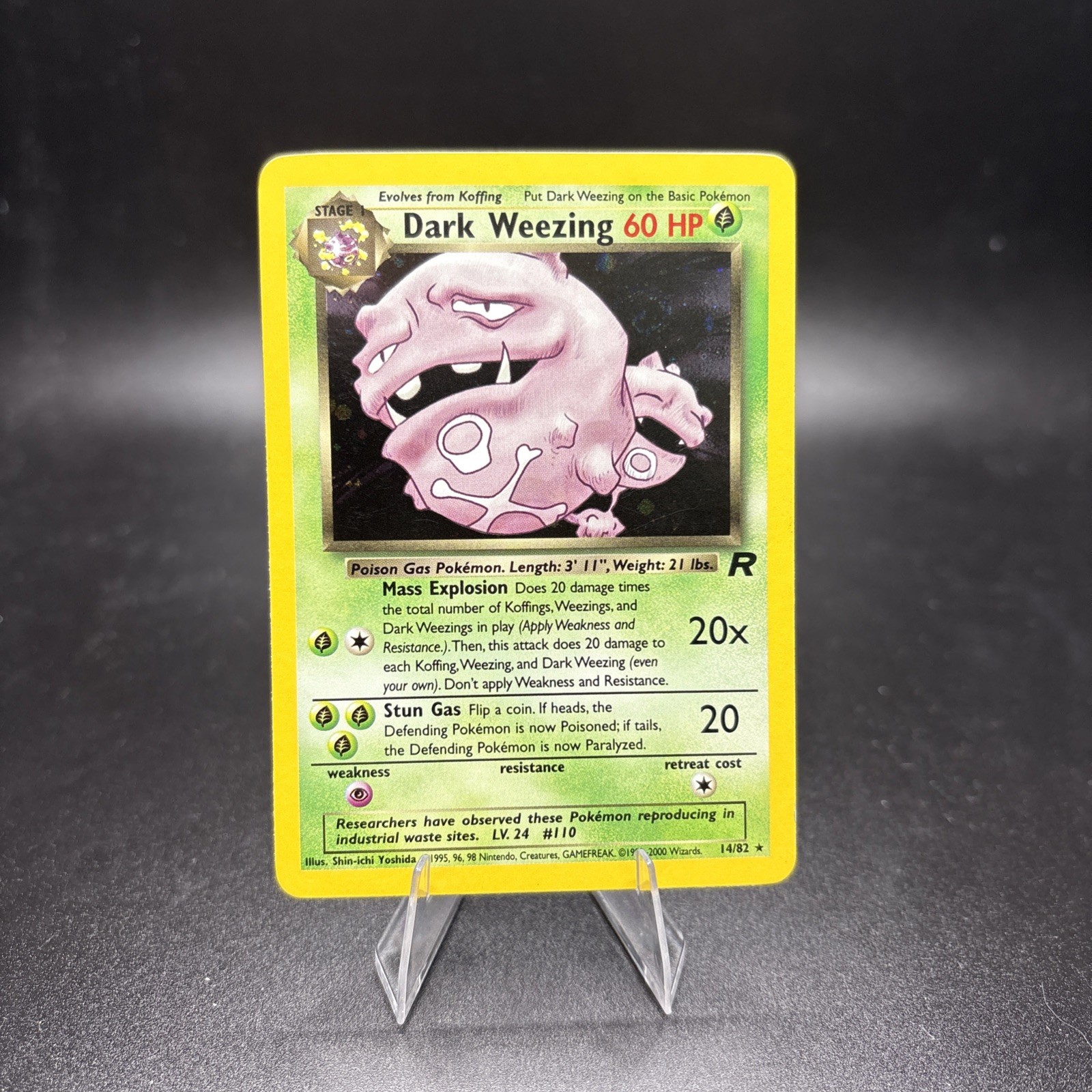 Pokemon Dark Weezing 14/82 Team Rocket Holo - NEAR MINT NM -c
