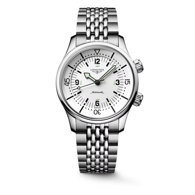 Longines Legend Diver White Dial 39mm Stainless Steel Watch L37644166