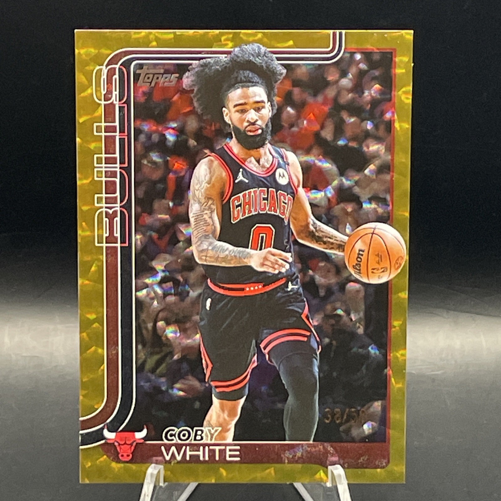 2025-26 Topps Gold Crackleboard Foil #34 Coby White /50 Chicago Bulls