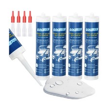 RV Roof Sealant 4 Pack, White Self-Leveling Lap Sealant for Camper Repair  B...